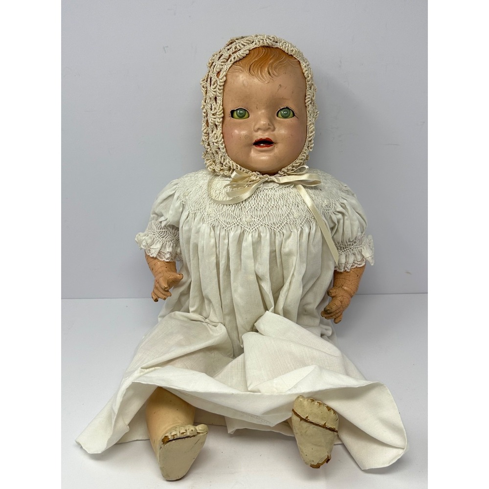 Antique 1920's Doll 20" Baby Doll Eyes Open Close Creepy Scary X9